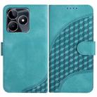 For Realme C53/Narzo N53 YX0060 Elephant Head Embossed Phone Leather Case with Lanyard(Light Blue) - 1