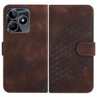 For Realme C53/Narzo N53 YX0060 Elephant Head Embossed Phone Leather Case with Lanyard(Coffee) - 1