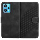 For Realme 9 Pro+ YX0060 Elephant Head Embossed Phone Leather Case with Lanyard(Black) - 1