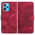 For Realme 9 Pro+ YX0060 Elephant Head Embossed Phone Leather Case with Lanyard(Rose Red) - 1