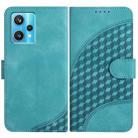 For Realme 9 Pro+ YX0060 Elephant Head Embossed Phone Leather Case with Lanyard(Light Blue) - 1