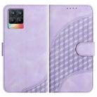 For Realme 8/8 Pro Elephant Head Embossed Phone Leather Case with Lanyard(Light Purple) - 1