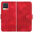 For Realme 8/8 Pro YX0060 Elephant Head Embossed Phone Leather Case with Lanyard(Red) - 1