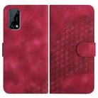 For Realme 7 5G/V5 5G/Q2 5G/Narzo 30 Pro 5G YX0060 Elephant Head Embossed Phone Leather Case with Lanyard(Rose Red) - 1