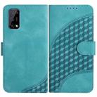 For Realme 7 5G/V5 5G/Q2 5G/Narzo 30 Pro 5G YX0060 Elephant Head Embossed Phone Leather Case with Lanyard(Light Blue) - 1