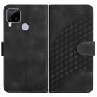 For Realme C15/C12/Narzo 20/7i Global YX0060 Elephant Head Embossed Phone Leather Case with Lanyard(Black) - 1