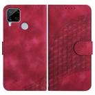 For Realme C15/C12/Narzo 20/7i Global YX0060 Elephant Head Embossed Phone Leather Case with Lanyard(Rose Red) - 1