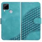 For Realme C15/C12/Narzo 20/7i Global YX0060 Elephant Head Embossed Phone Leather Case with Lanyard(Light Blue) - 1