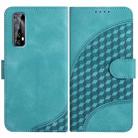 For Realme 7 4G/Narzo 20 Pro YX0060 Elephant Head Embossed Phone Leather Case with Lanyard(Light Blue) - 1