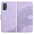 For Realme 7 Pro YX0060 Elephant Head Embossed Phone Leather Case with Lanyard(Light Purple) - 1