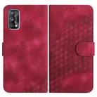 For Realme 7 Pro YX0060 Elephant Head Embossed Phone Leather Case with Lanyard(Rose Red) - 1