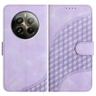 For Realme 12+ 5G Global YX0060 Elephant Head Embossed Phone Leather Case with Lanyard(Light Purple) - 1