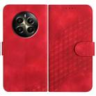 For Realme 12 Pro 5G Global/12 Pro+ 5G Global YX0060 Elephant Head Embossed Phone Leather Case with Lanyard(Red) - 1