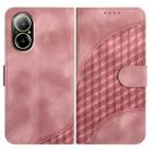 For Realme C67 4G Global YX0060 Elephant Head Embossed Phone Leather Case with Lanyard(Pink) - 1