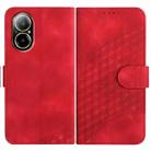 For Realme C67 4G Global YX0060 Elephant Head Embossed Phone Leather Case with Lanyard(Red) - 1