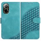 For Realme C67 4G Global YX0060 Elephant Head Embossed Phone Leather Case with Lanyard(Light Blue) - 1