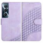 For Realme C65 4G YX0060 Elephant Head Embossed Phone Leather Case with Lanyard(Light Purple) - 1