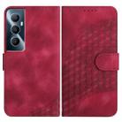 For Realme C65 4G YX0060 Elephant Head Embossed Phone Leather Case with Lanyard(Rose Red) - 1