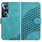 For Realme C65 4G YX0060 Elephant Head Embossed Phone Leather Case with Lanyard(Light Blue) - 1