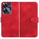 For Realme C55 4G Global/Narzo N55 YX0060 Elephant Head Embossed Phone Leather Case with Lanyard(Red) - 1