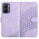 For Realme C33 2022 Global/2023 Global YX0060 Elephant Head Embossed Phone Leather Case with Lanyard(Light Purple) - 1