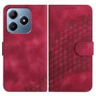 For Realme C63 / C61 Global YX0060 Elephant Head Embossed Phone Leather Case with Lanyard(Rose Red) - 1