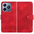 For Realme C63 / C61 Global YX0060 Elephant Head Embossed Phone Leather Case with Lanyard(Red) - 1