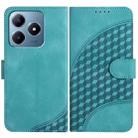 For Realme C63 / C61 Global YX0060 Elephant Head Embossed Phone Leather Case with Lanyard(Light Blue) - 1