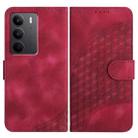 For Realme C75 Global Elephant Head Embossed Phone Leather Case with Lanyard(Rose Red) - 1