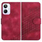 For Realme 10 4G Elephant Head Embossed Phone Leather Case with Lanyard(Rose Red) - 1