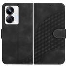 For Realme 10 Pro+ Elephant Head Embossed Phone Leather Case with Lanyard(Black) - 1