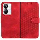 For Realme 10 Pro+ Elephant Head Embossed Phone Leather Case with Lanyard(Red) - 1