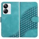 For Realme 10 Pro+ Elephant Head Embossed Phone Leather Case with Lanyard(Light Blue) - 1
