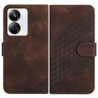 For Realme 10 Pro+ Elephant Head Embossed Phone Leather Case with Lanyard(Coffee) - 1