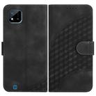 For Realme C20 / C11 2021 / C21 Elephant Head Embossed Phone Leather Case with Lanyard(Black) - 1