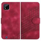 For Realme C20 / C11 2021 / C21 Elephant Head Embossed Phone Leather Case with Lanyard(Rose Red) - 1