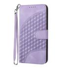 For Realme GT5 Pro Elephant Head Embossed Phone Leather Case with Lanyard(Light Purple) - 2