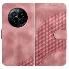 For Realme GT5 Pro Elephant Head Embossed Phone Leather Case with Lanyard(Pink) - 1