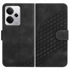 For Realme 14 / P3 5G Global Elephant Head Embossed Phone Leather Case with Lanyard(Black) - 1