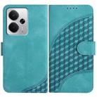 For Realme 14 / P3 5G Global Elephant Head Embossed Phone Leather Case with Lanyard(Light Blue) - 1