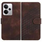 For Realme 14 / P3 5G Global Elephant Head Embossed Phone Leather Case with Lanyard(Coffee) - 1