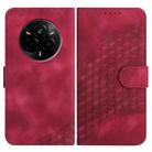 For Realme 14 Pro Elephant Head Embossed Phone Leather Case with Lanyard(Rose Red) - 1