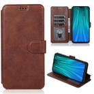 For Xiaomi Redmi Note 8 Pro Calf Texture Magnetic Buckle Horizontal Flip Leather Case with Holder & Card Slots & Wallet & Photo Frame(Coffee) - 1
