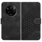 For Realme 14 Pro+ Elephant Head Embossed Phone Leather Case with Lanyard(Black) - 1