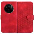 For Realme 14 Pro+ Elephant Head Embossed Phone Leather Case with Lanyard(Red) - 1