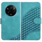 For Realme 14 Pro+ Elephant Head Embossed Phone Leather Case with Lanyard(Light Blue) - 1
