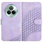 For Realme P3 Pro Elephant Head Embossed Phone Leather Case with Lanyard(Light Purple) - 1
