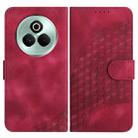 For Realme P3 Pro Elephant Head Embossed Phone Leather Case with Lanyard(Rose Red) - 1
