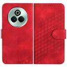 For Realme P3 Pro Elephant Head Embossed Phone Leather Case with Lanyard(Red) - 1