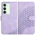 For Realme 14x Global Elephant Head Embossed Phone Leather Case with Lanyard(Light Purple) - 1